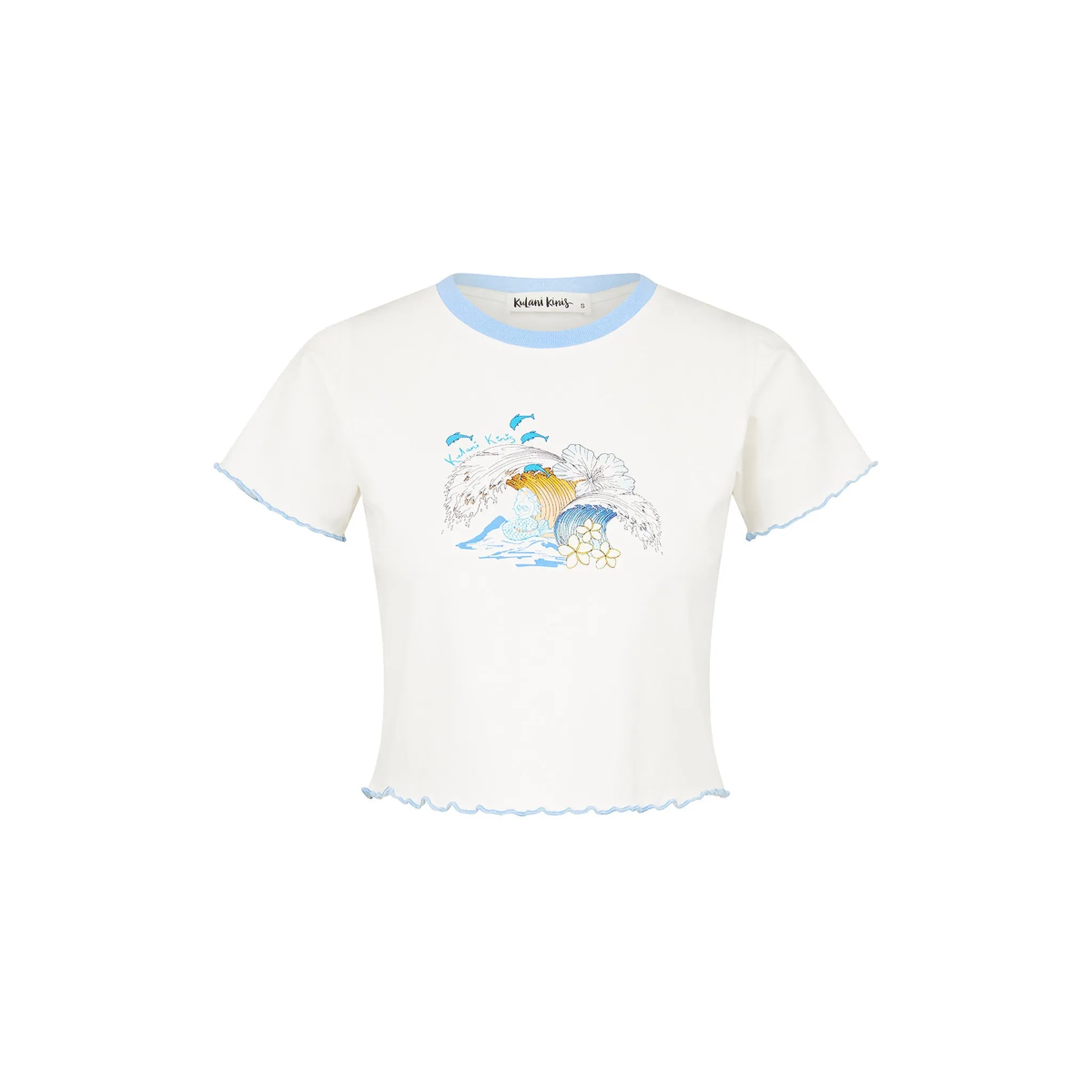 Lettuce Cropped Mini Tee - Blue Crush sold by Kulani Kinis