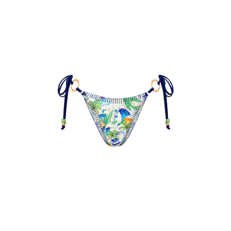 Lace Stitch Ring Tie Bikini Bottom - Blue Crush sold by Kulani Kinis