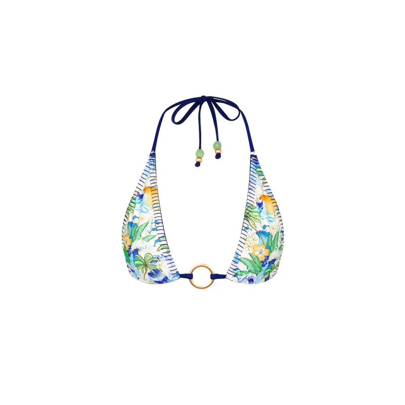 Lace Stitch Ring Halter Bikini Top - Blue Crush sold by Kulani Kinis