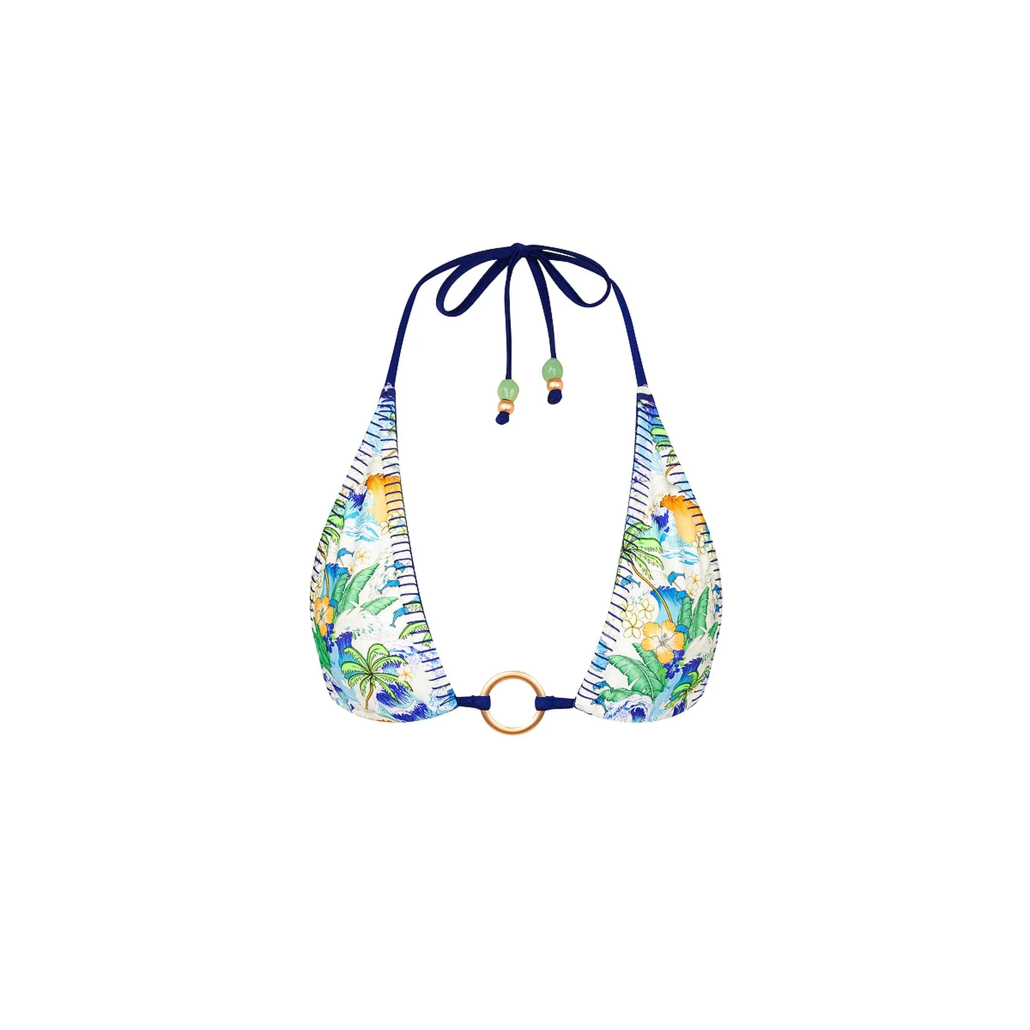 Lace Stitch Ring Halter Bikini Top - Blue Crush sold by Kulani Kinis