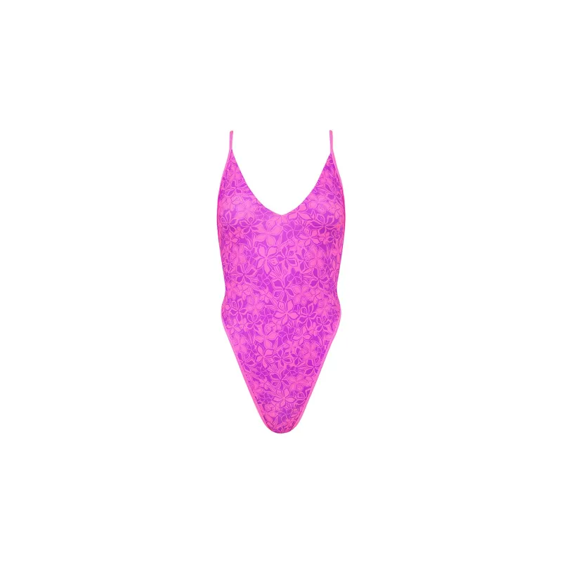 Plunge Cross Back One Piece - Bubble Berry sold by Kulani Kinis