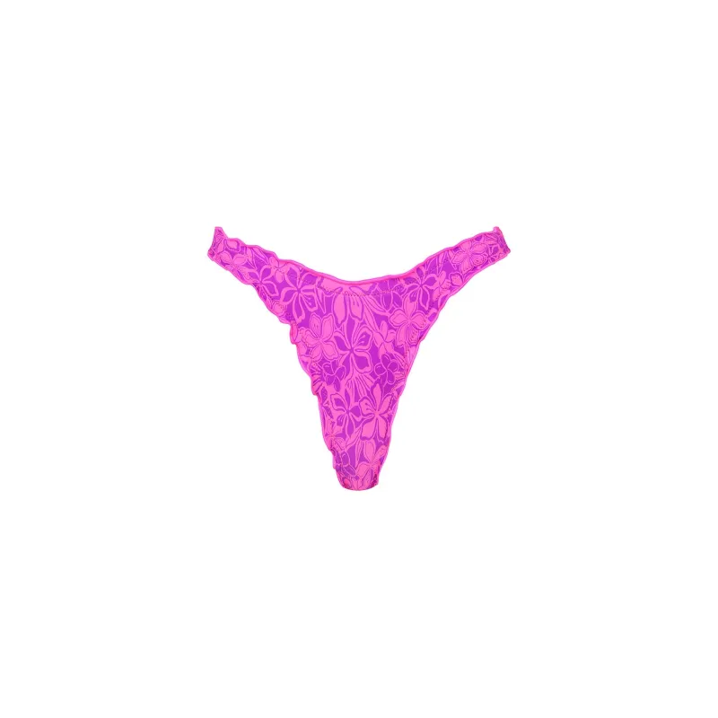 Lettuce Edge Thong Bikini Bottom - Bubble Berry sold by Kulani Kinis