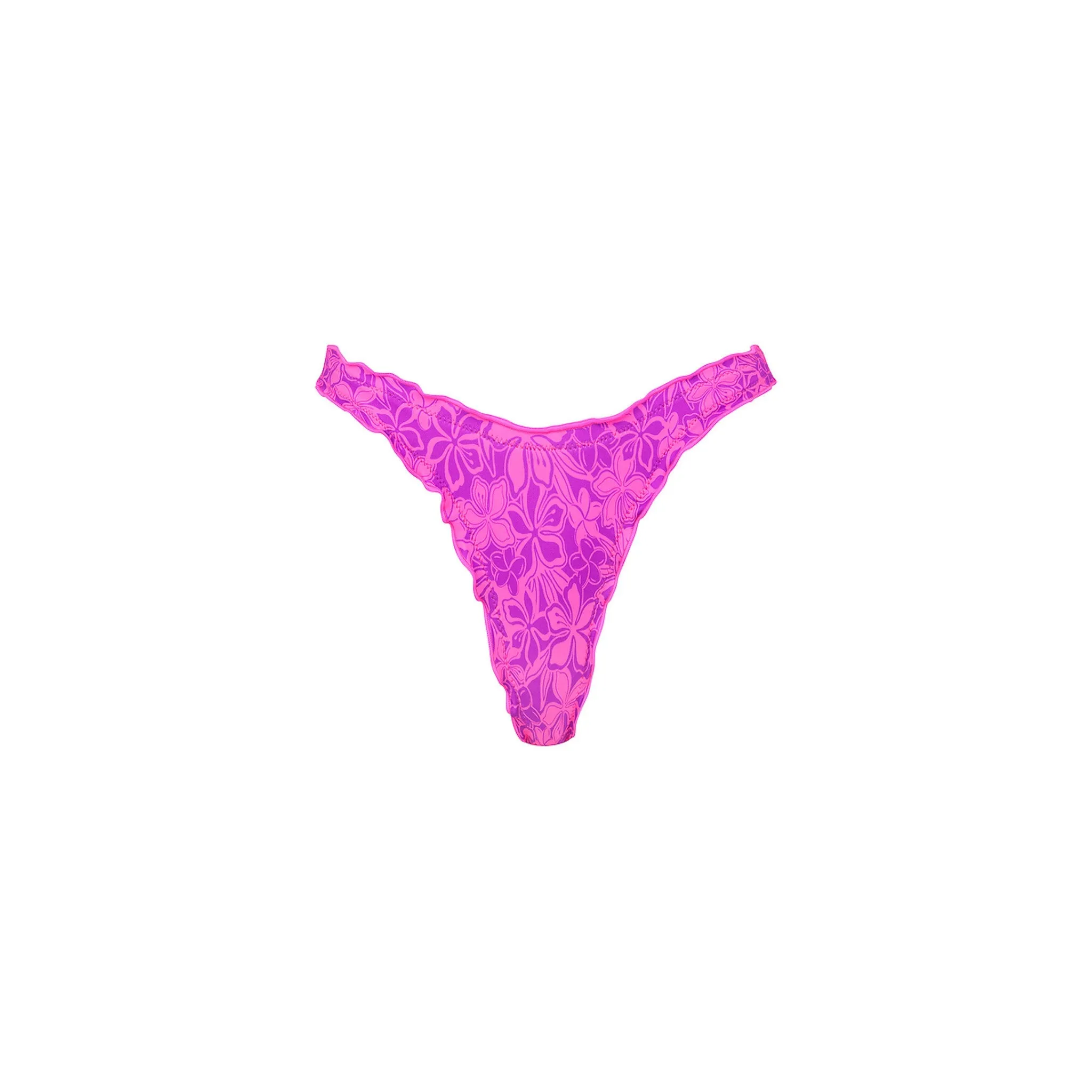 Lettuce Edge Thong Bikini Bottom - Bubble Berry sold by Kulani Kinis