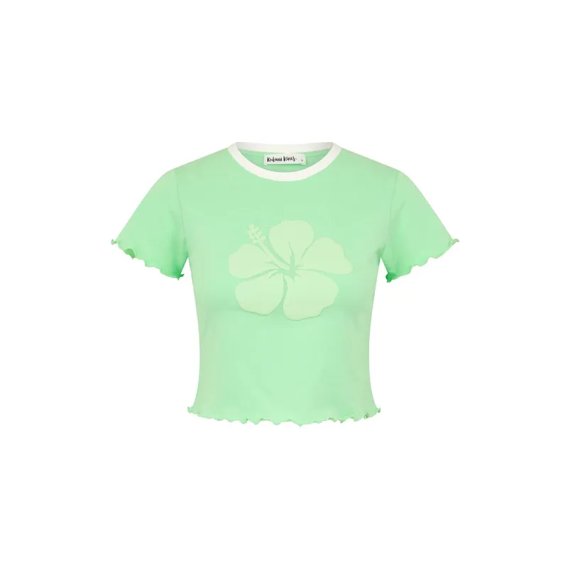 Lettuce Cropped Mini Tee - Apple Sorbet sold by Kulani Kinis