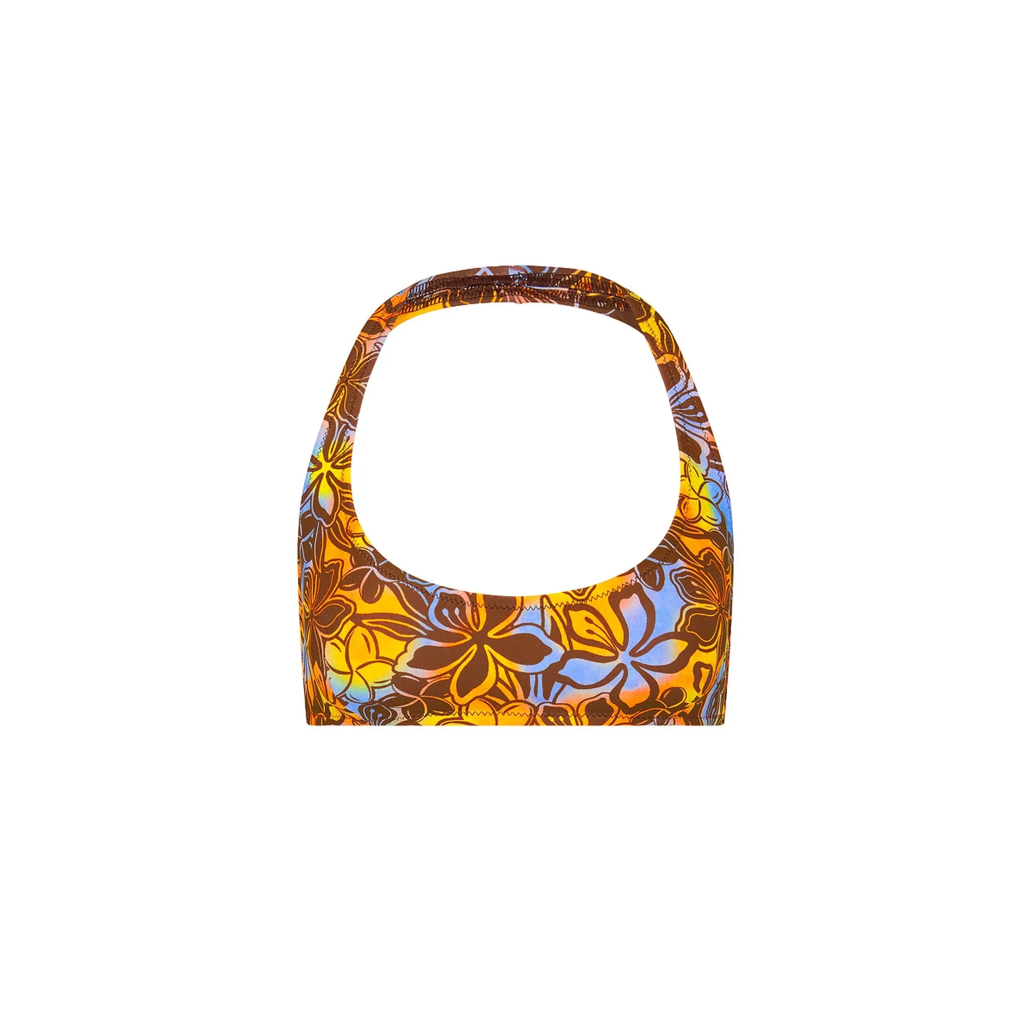 Slim Crop Halter Bikini Top - Frangipani Fizz sold by Kulani Kinis