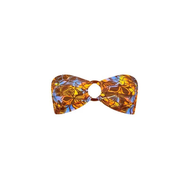 Strapless Bandeau Bikini Top - Frangipani Fizz sold by Kulani Kinis