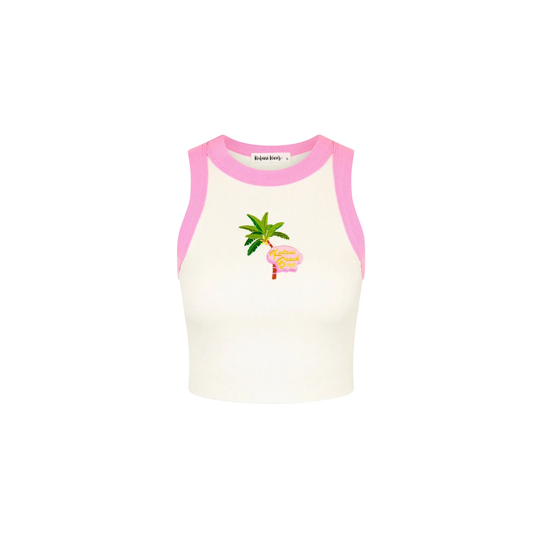 Embroidered Crop Tank Top - Island Rose sold by Kulani Kinis
