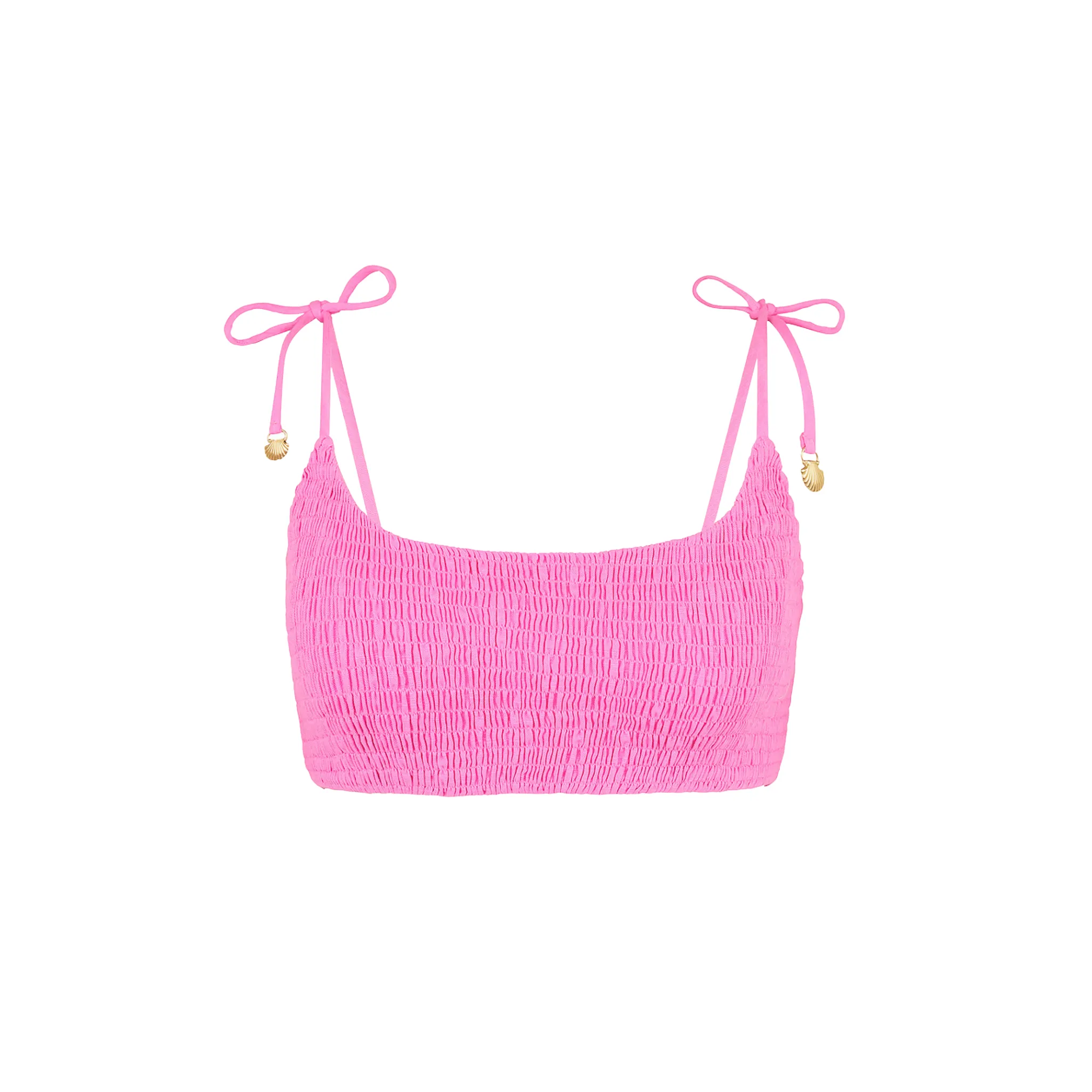 Simple Shirred Tie Crop - Island Rose sold by Kulani Kinis