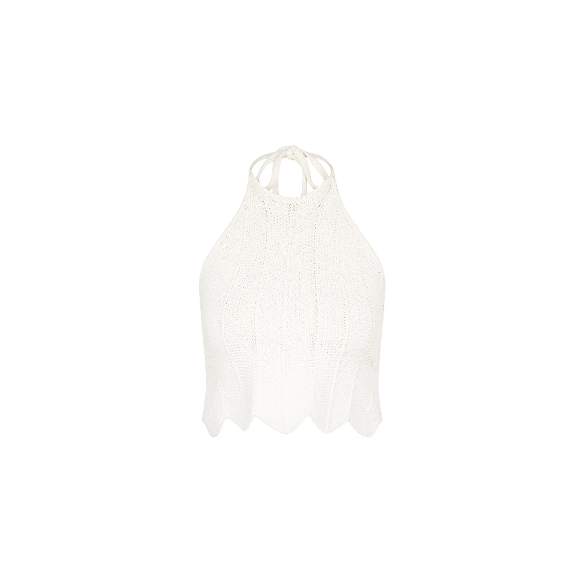 Chevron Knit Halter Crop Top - Whipped White sold by Kulani Kinis