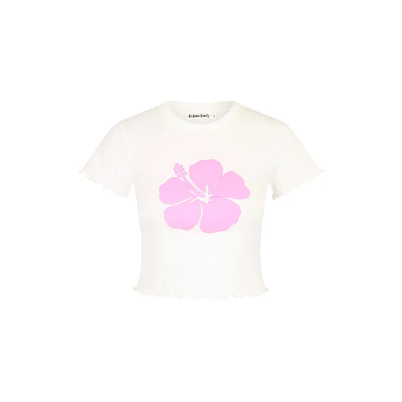 Lettuce Cropped Mini Tee - Whipped White sold by Kulani Kinis
