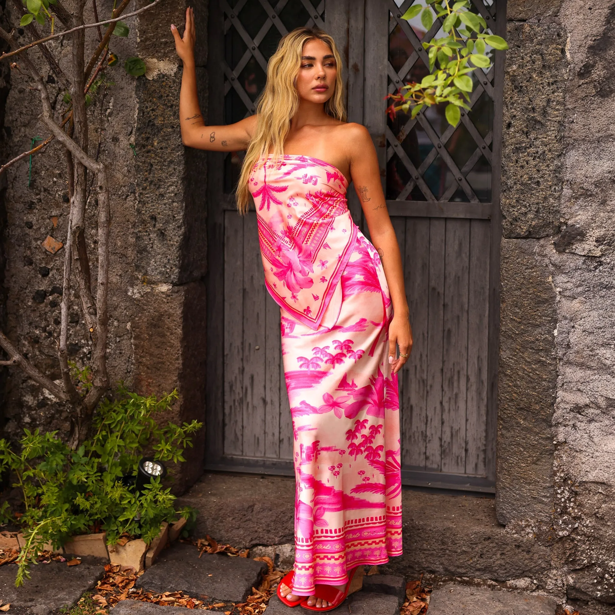 Bias Drawstring Maxi Skirt - Sippin Pretty sold by Kulani Kinis product image thumbnail 3