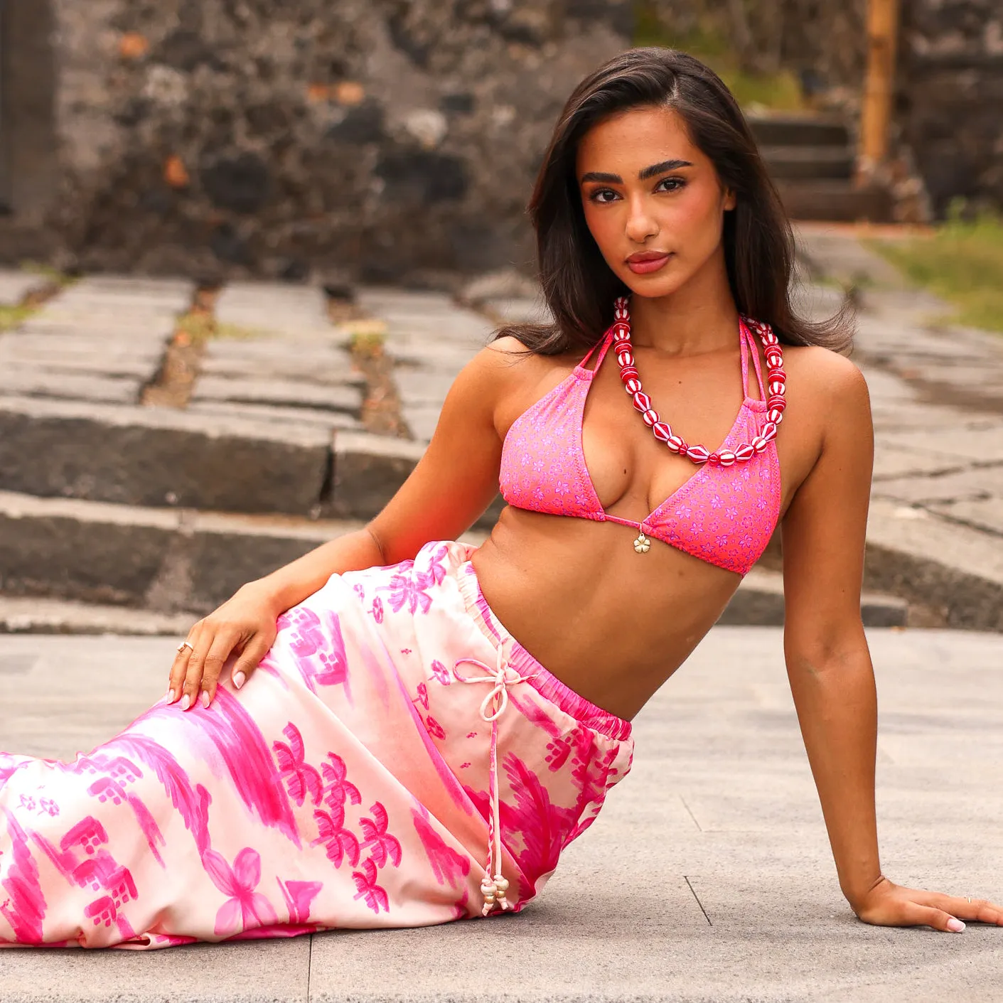 Bias Drawstring Maxi Skirt - Sippin Pretty sold by Kulani Kinis product image thumbnail 5
