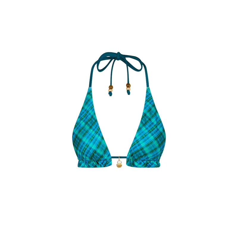 Frill Halter Bralette Bikini Top - Tropic Dip sold by Kulani Kinis