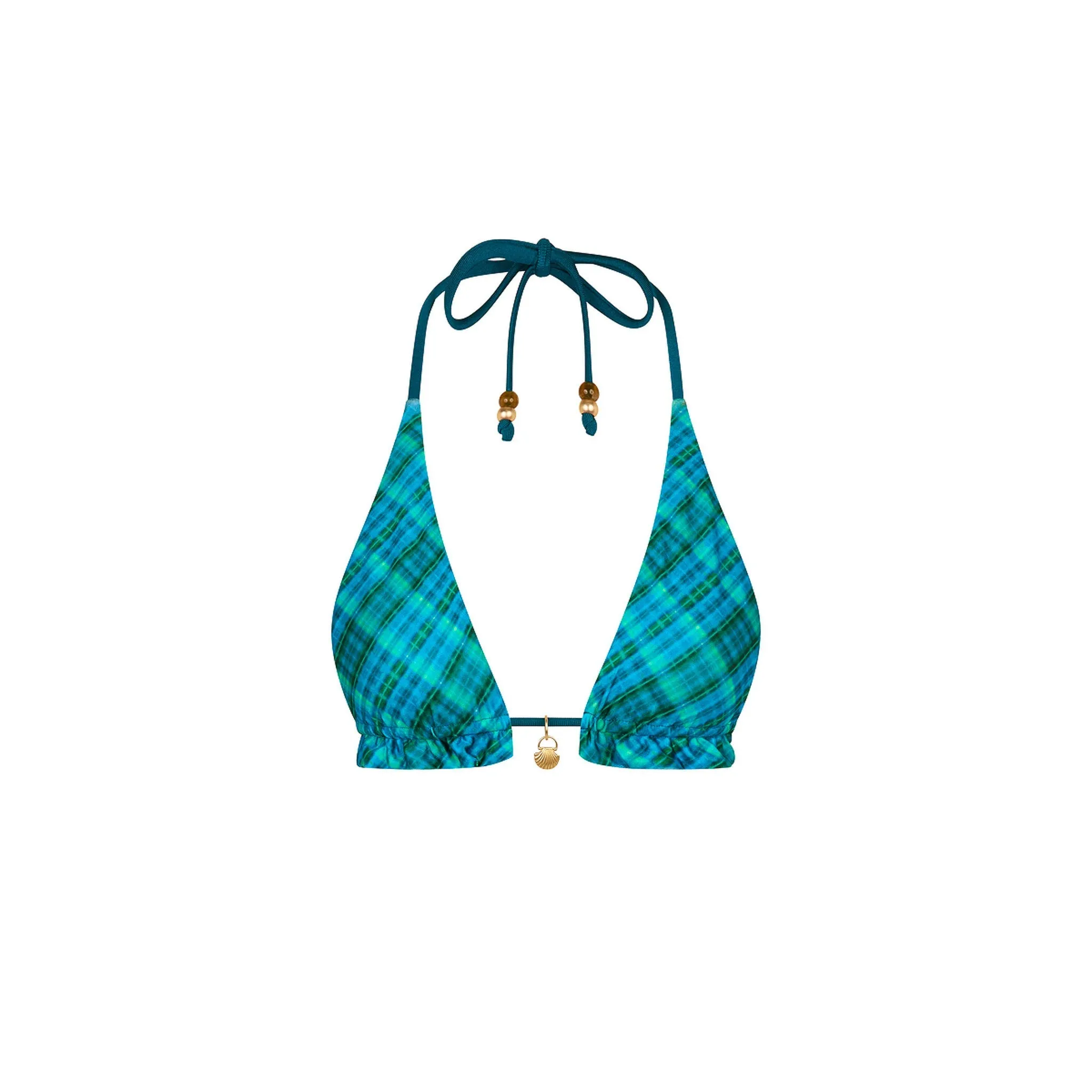 Frill Halter Bralette Bikini Top - Tropic Dip sold by Kulani Kinis