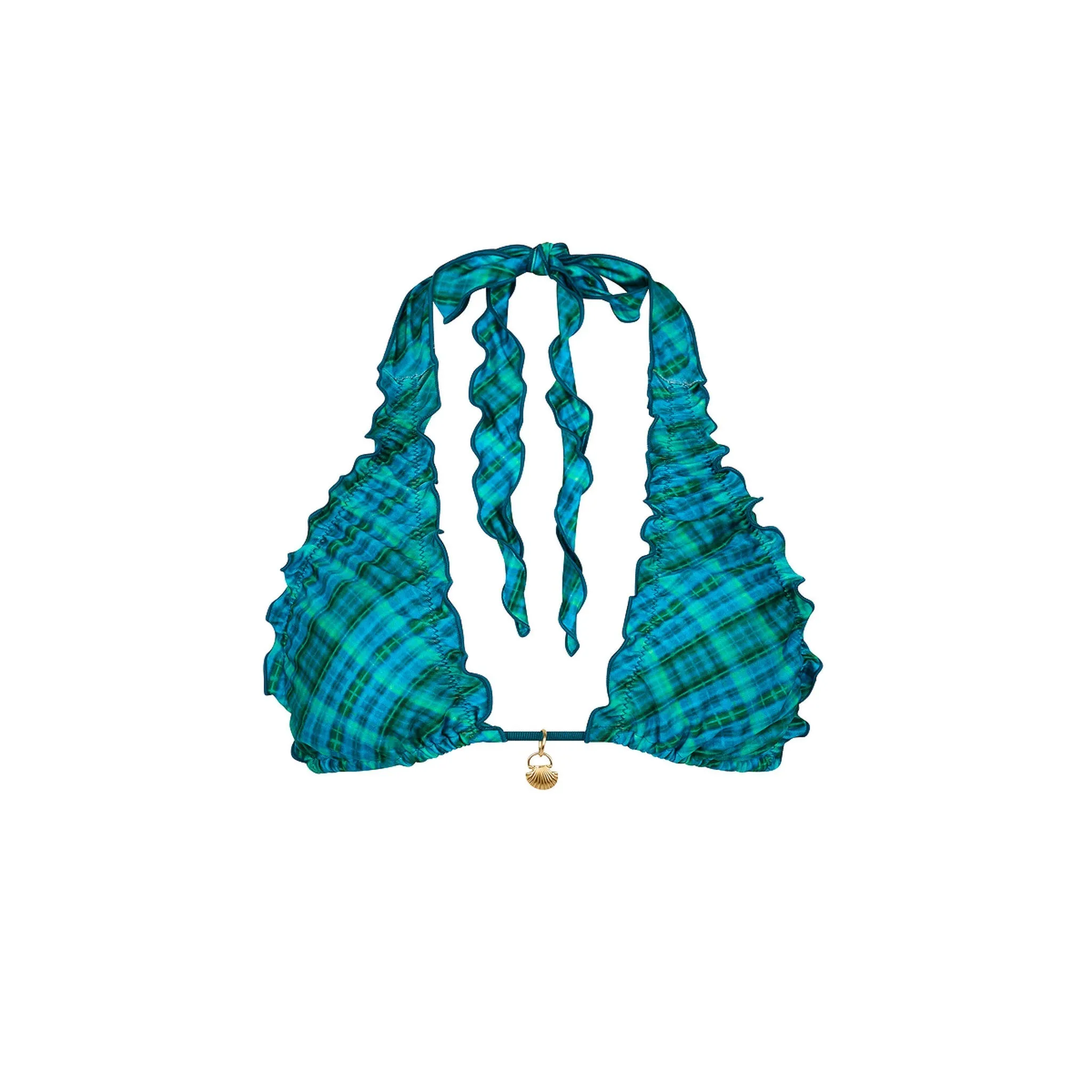 Lettuce Edge Halter Bikini Top - Tropic Dip sold by Kulani Kinis