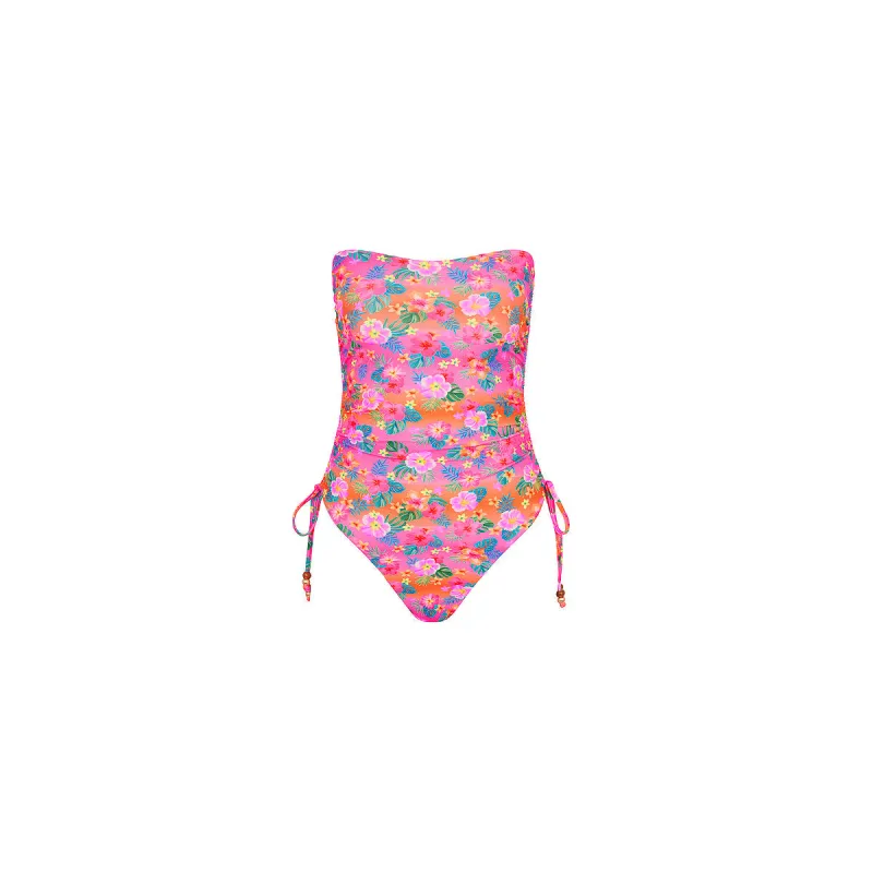 Ruched Bandeau Classic Cut One Piece - Summer Glow sold by Kulani Kinis