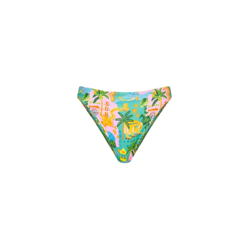 High Leg Full Vintage Bikini Bottom - Sunlit Spritz sold by Kulani Kinis