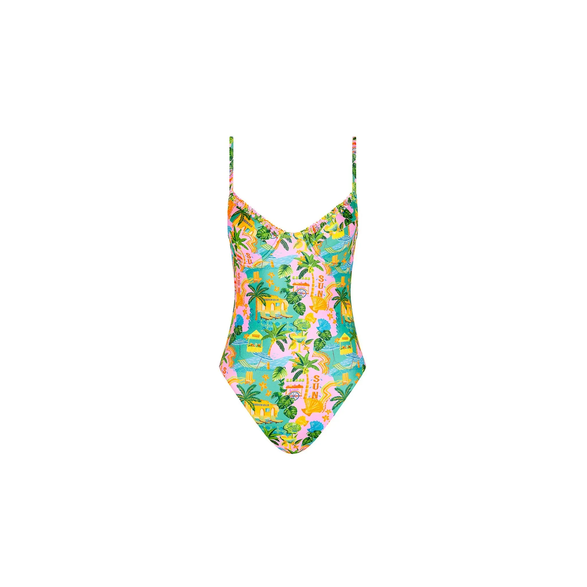 Double Ruffle Underwire One Piece - Sunlit Spritz sold by Kulani Kinis