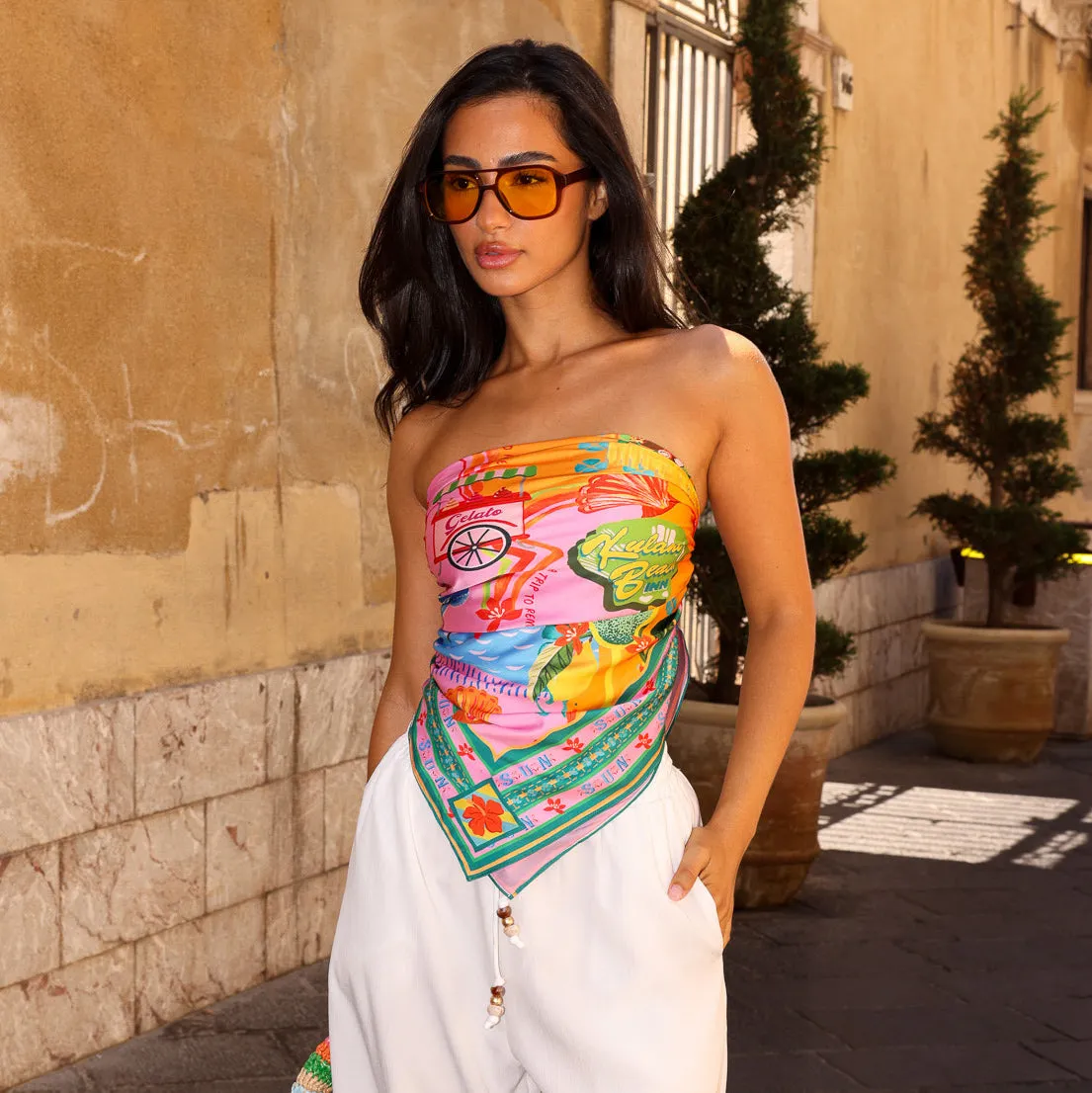 Summer Bandana Scarf Top - Sunlit Spritz sold by Kulani Kinis product image thumbnail 2
