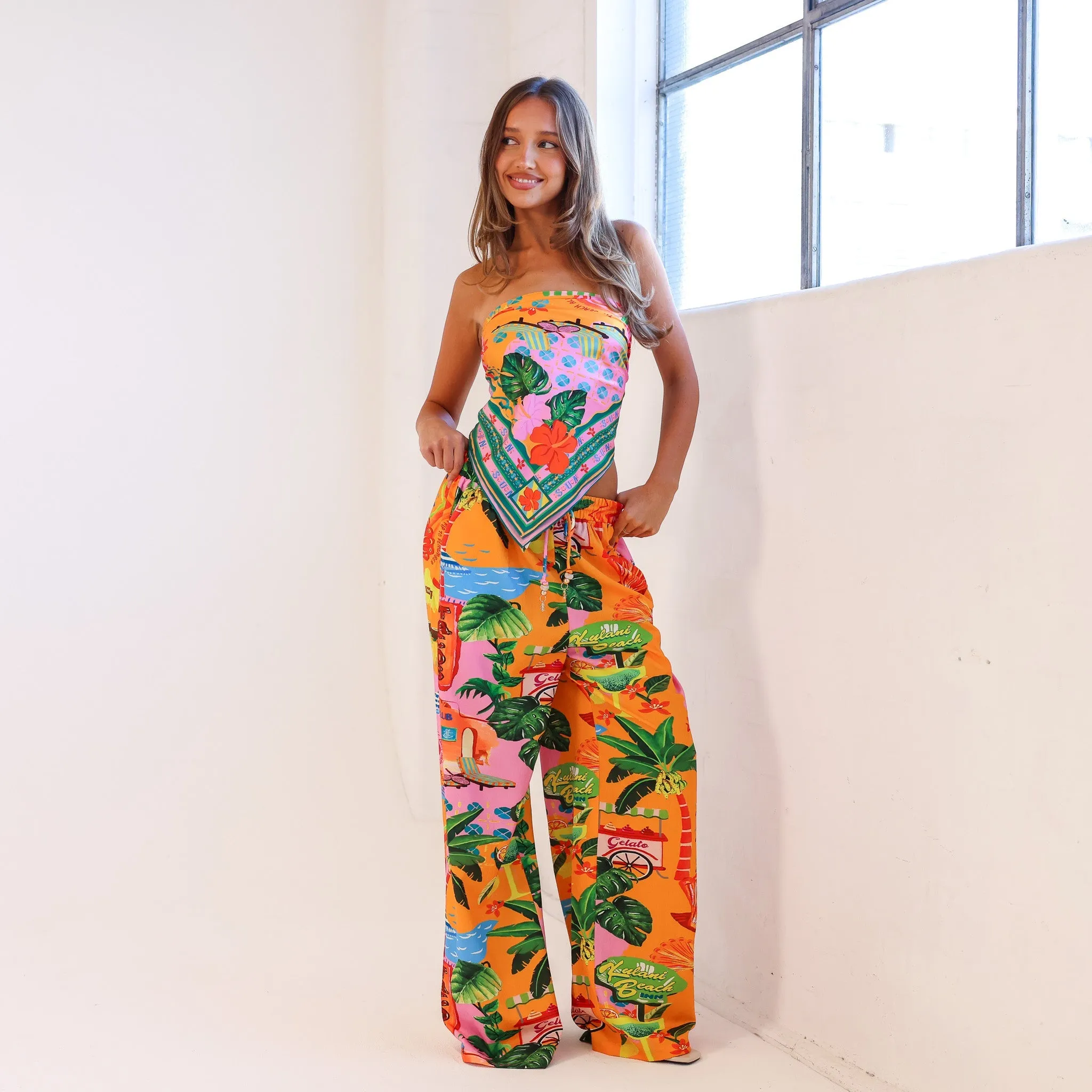 Drawstring Summer Pants - Sunlit Spritz sold by Kulani Kinis product image thumbnail 2