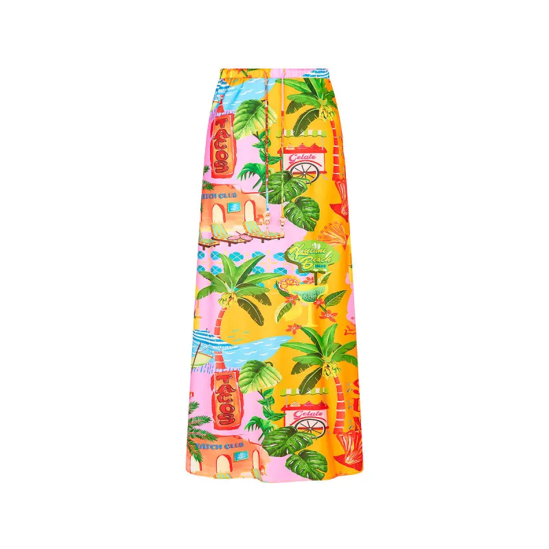 Bias Drawstring Maxi Skirt - Sunlit Spritz sold by Kulani Kinis