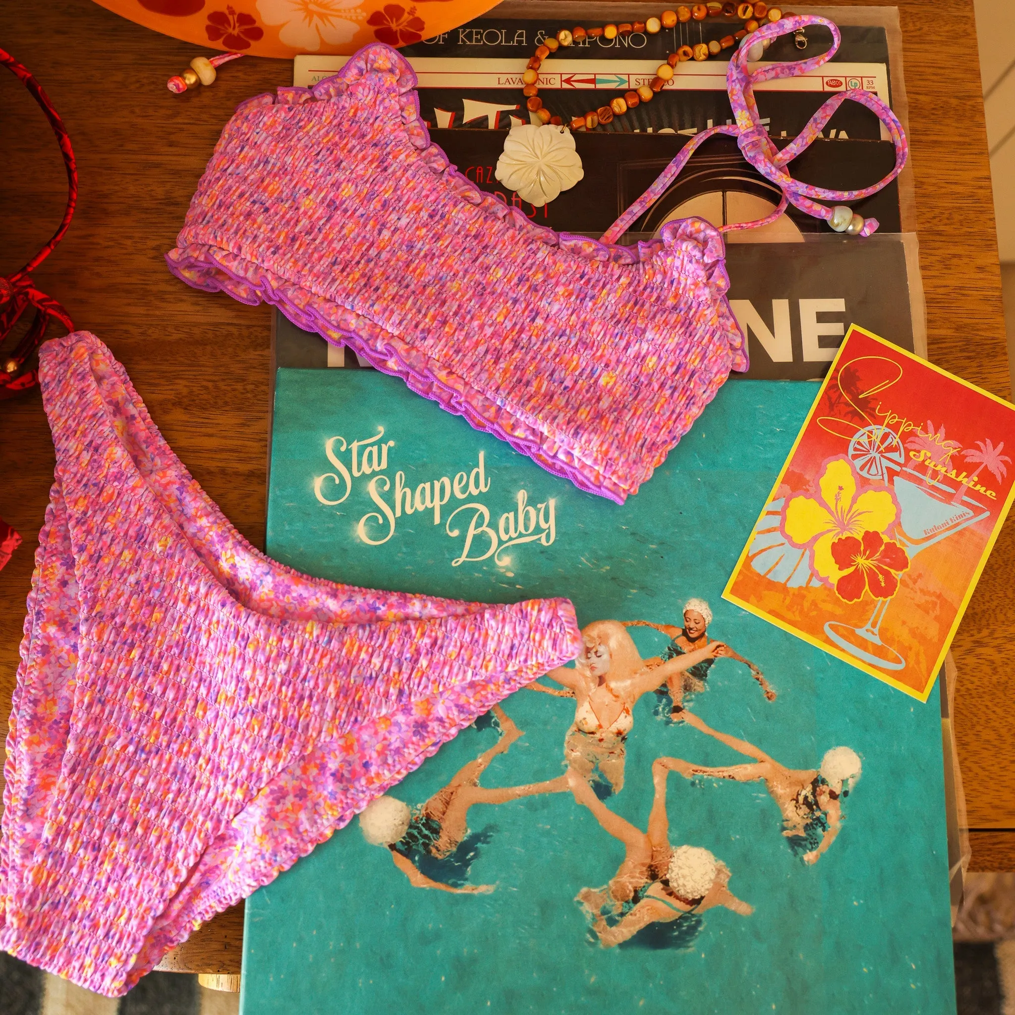 Shirred Minimal Full Coverage Bikini Bottom - Gelato Bloom sold by Kulani Kinis product image thumbnail 5