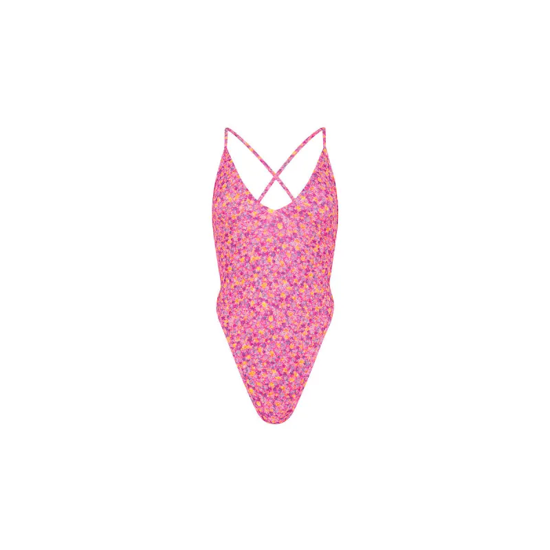 Plunge Cross Back One Piece - Gelato Bloom sold by Kulani Kinis
