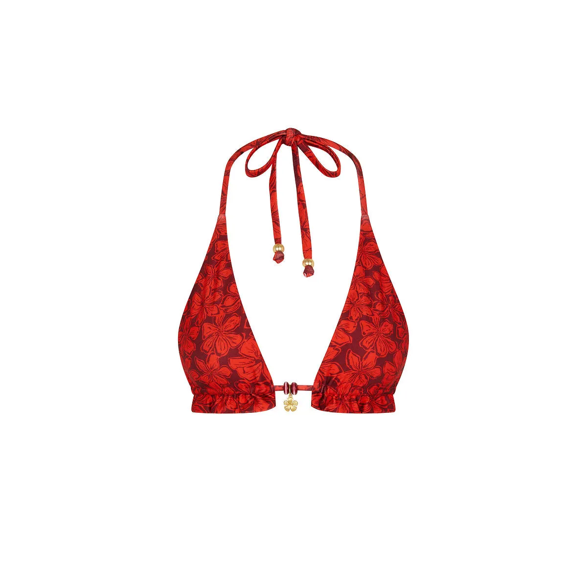 Frill Halter Bralette Bikini Top - Sassy Sangria sold by Kulani Kinis