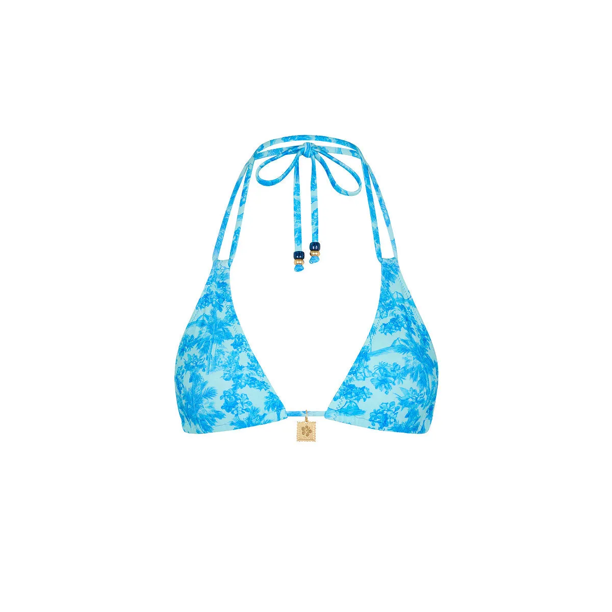 Simple Strap Halter Bikini Top - Ocean Paradise sold by Kulani Kinis