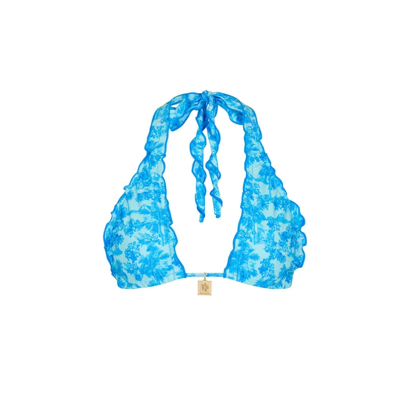 Lettuce Edge Halter Bikini Top - Ocean Paradise sold by Kulani Kinis