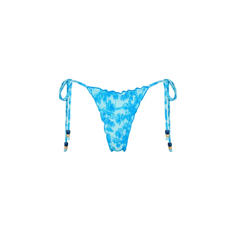 Lettuce Edge Thong Tie Bikini Bottom - Ocean Paradise sold by Kulani Kinis