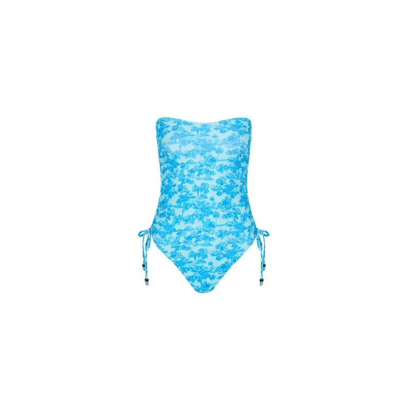 Ruched Bandeau Classic Cut One Piece - Ocean Paradise sold by Kulani Kinis