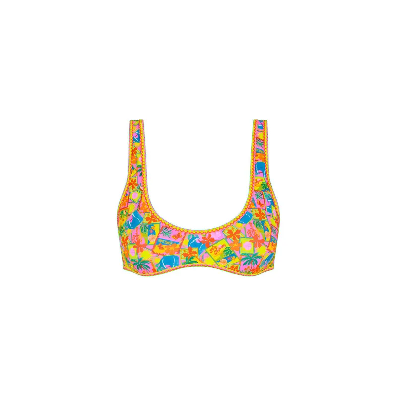 Bind Tie Slim Scoop Bikini Top - Sunshine Snaps sold by Kulani Kinis
