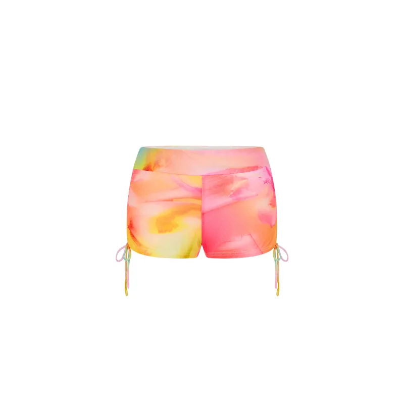 Ruched Micro Short - Frangipani Swirl made by Kulani Kinis
