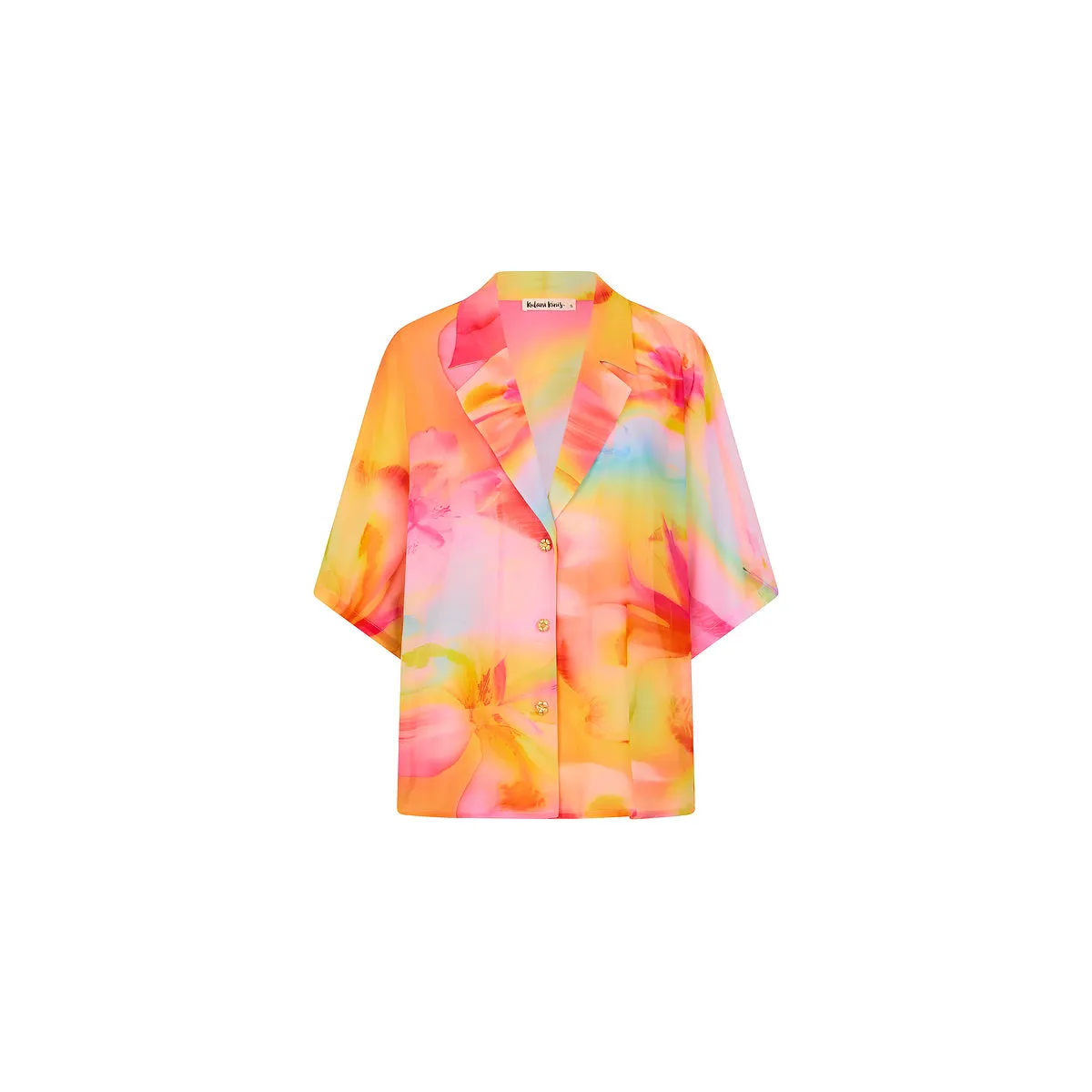 Sheer Short Sleeve Shirt - Frangipani Swirl sold by Kulani Kinis
