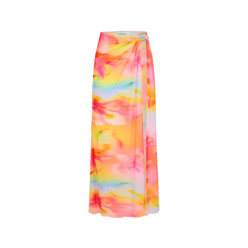 Split Mesh Maxi Skirt - Frangipani Swirl sold by Kulani Kinis