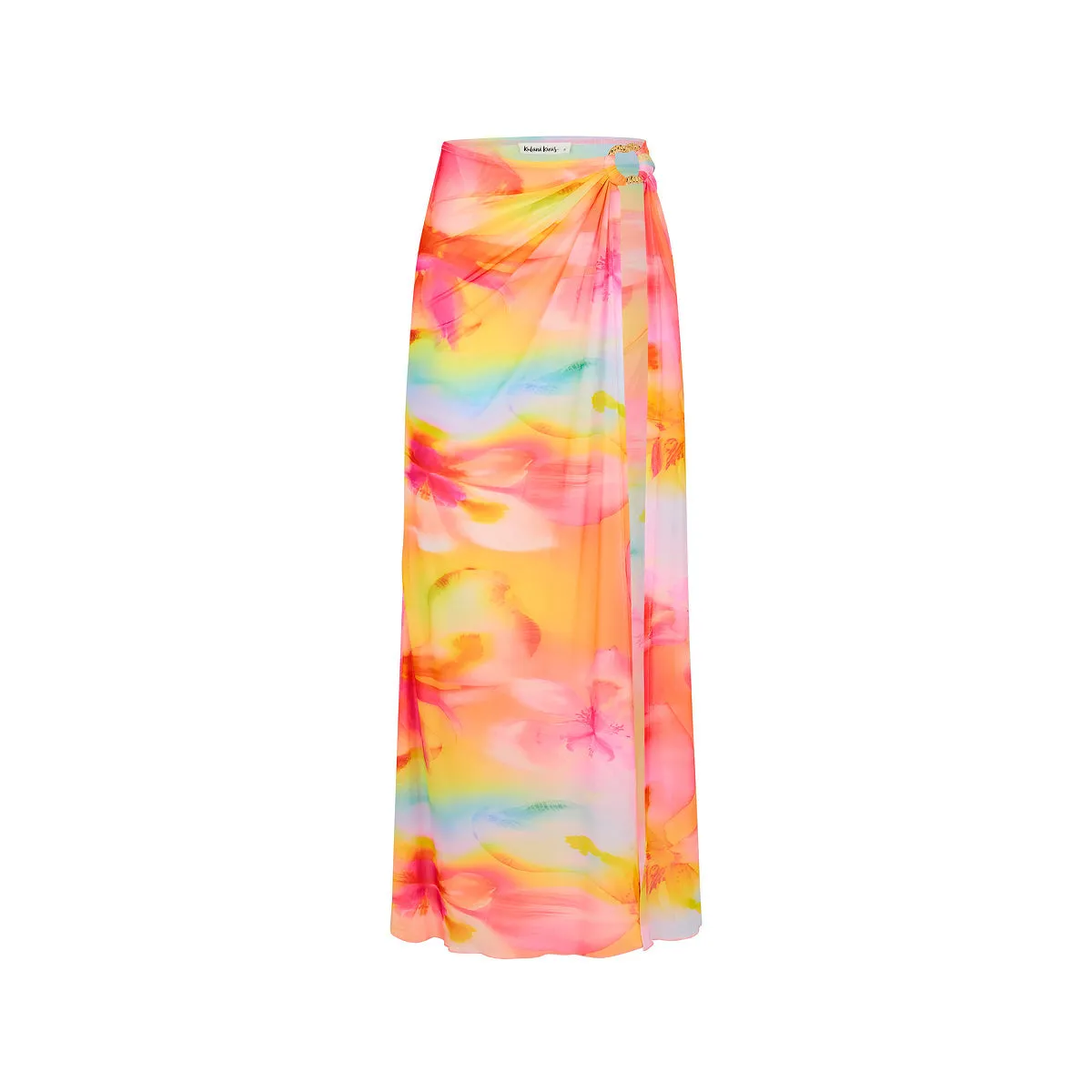 Split Mesh Maxi Skirt - Frangipani Swirl sold by Kulani Kinis