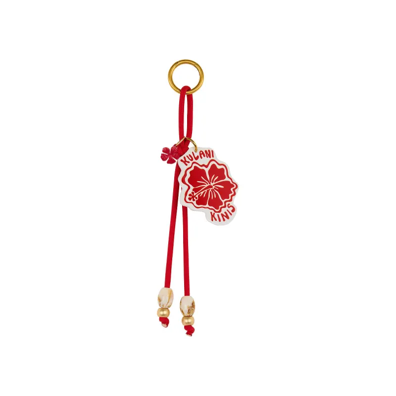 Charm Keyring - Cherry Hibiscus made by Kulani Kinis