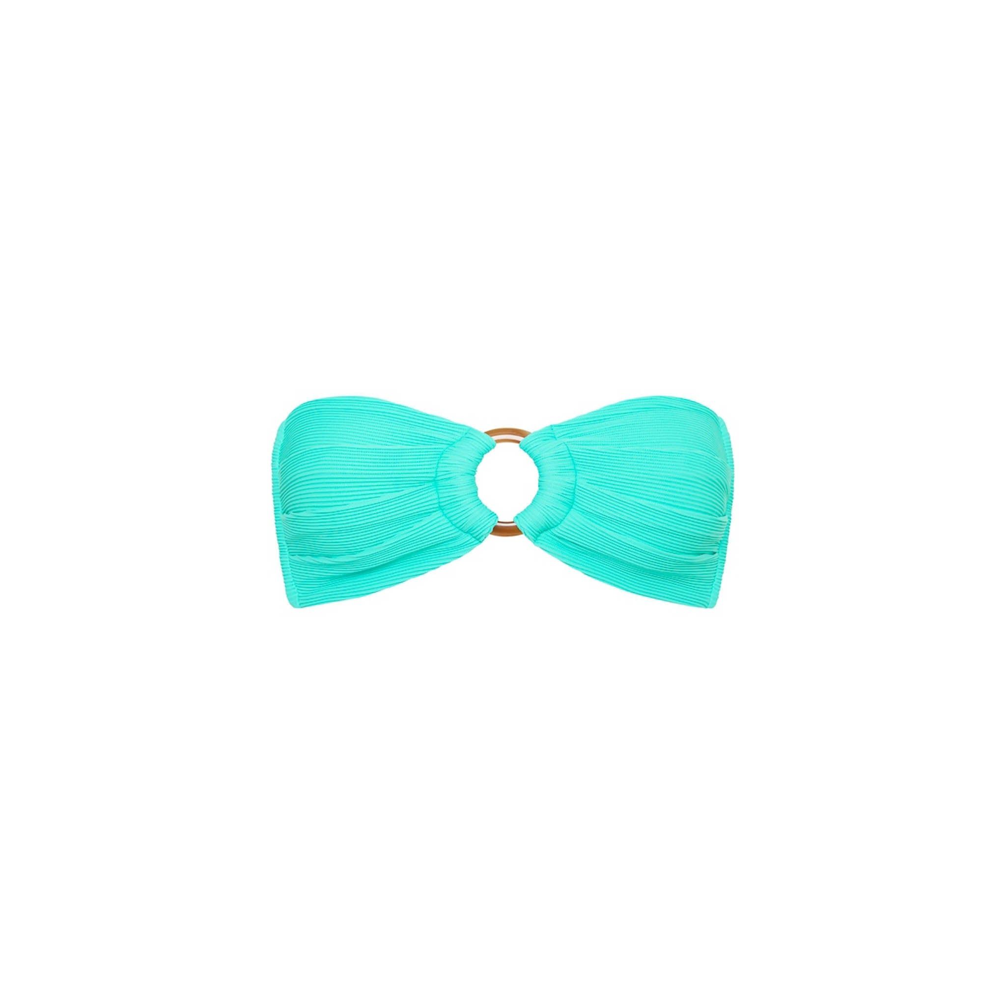 Strapless Bandeau Bikini Top - Aqua Ribbed sold by Kulani Kinis
