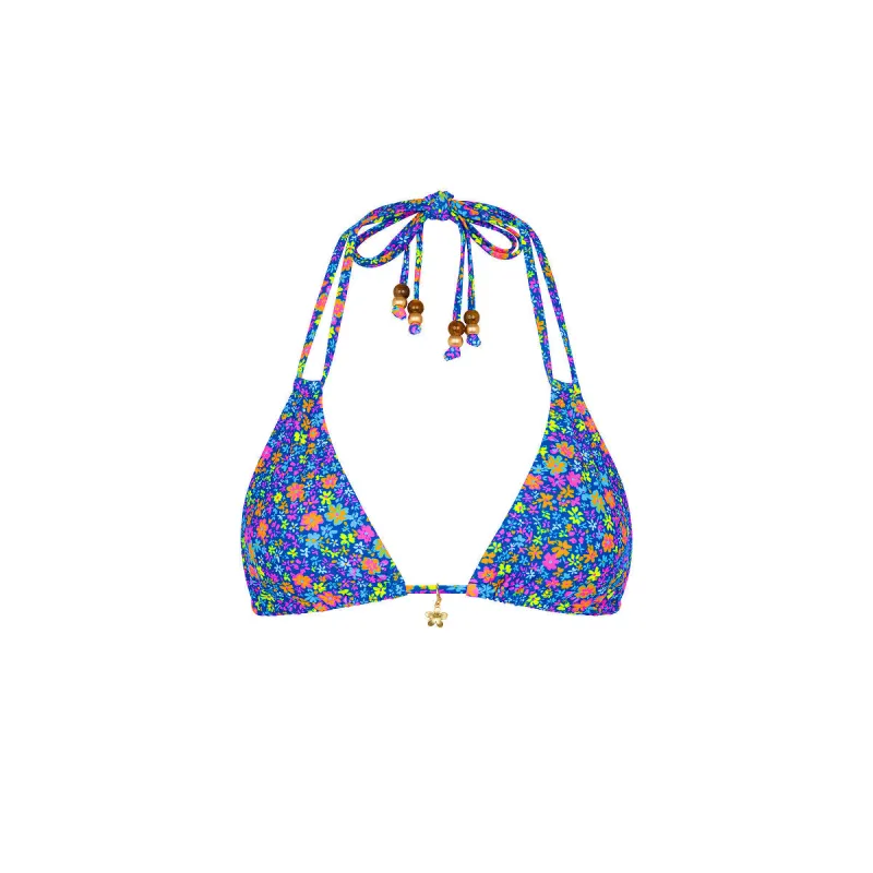 Halter Bralette Bikini Top - Electric Bloom made by Kulani Kinis