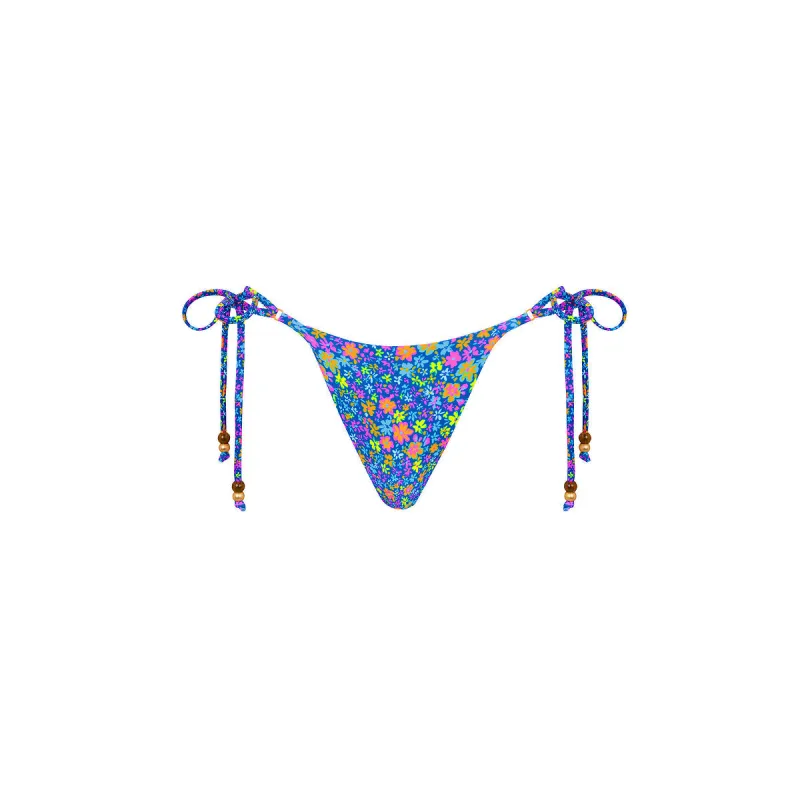 Thong Tie Side Bikini Bottom - Electric Bloom made by Kulani Kinis