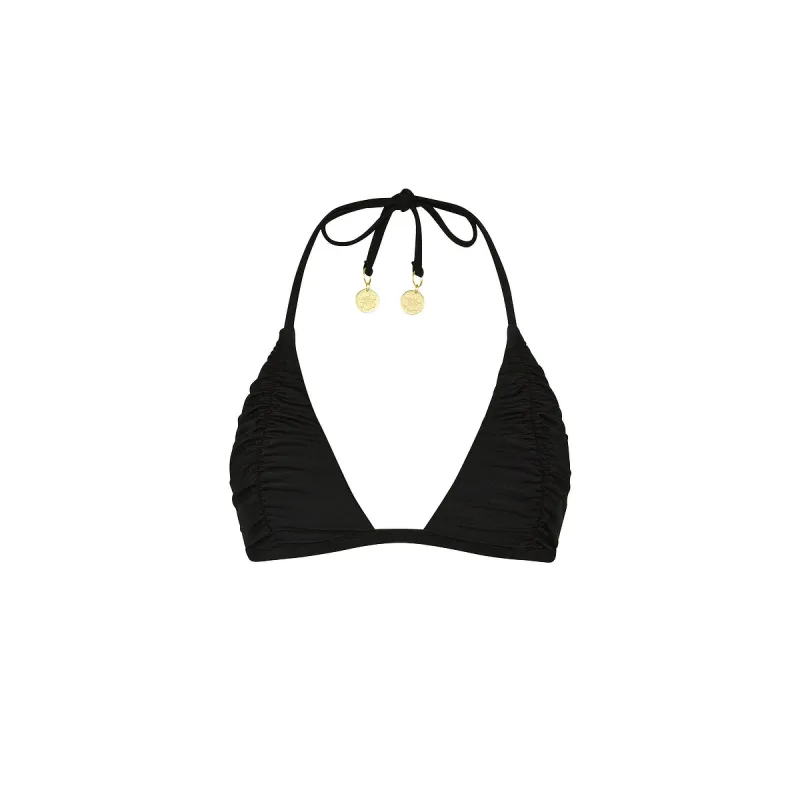 Gathered Stitch Bralette Bikini Top - Twilight Black made by Kulani Kinis