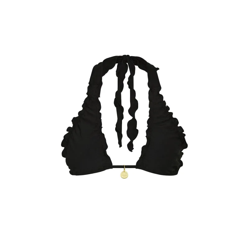 Lettuce Edge Halter Bikini Top - Twilight Black sold by Kulani Kinis