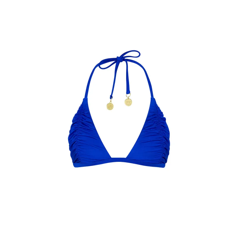 Gathered Stitch Bralette Bikini Top - Blue Lagoon made by Kulani Kinis