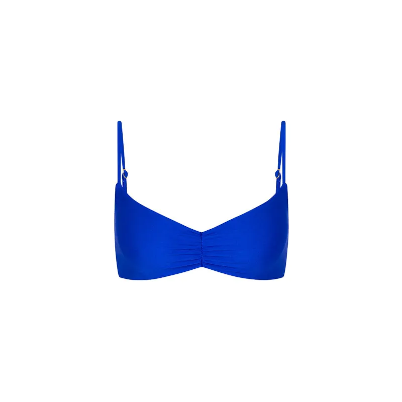 Gathered Mini Crop Bikini Top - Blue Lagoon made by Kulani Kinis