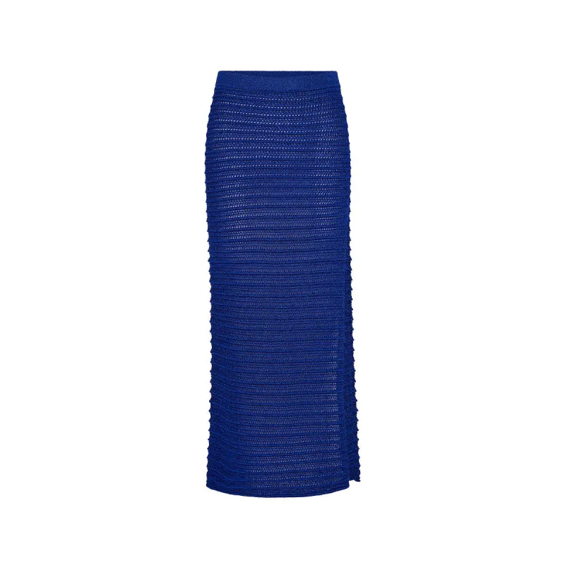 Metallic Knit Maxi Skirt - Blue Lagoon made by Kulani Kinis
