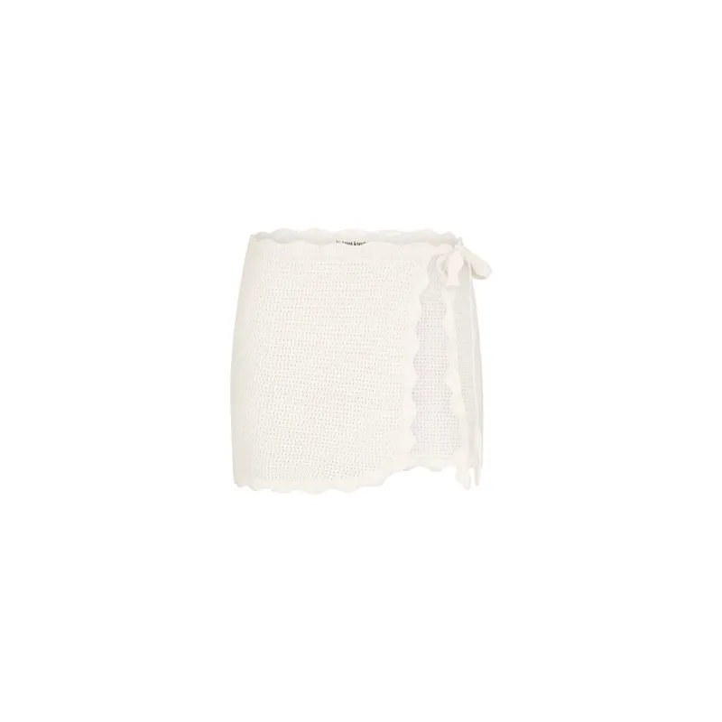Scalloped Edge Knit Sarong - Whipped White made by Kulani Kinis