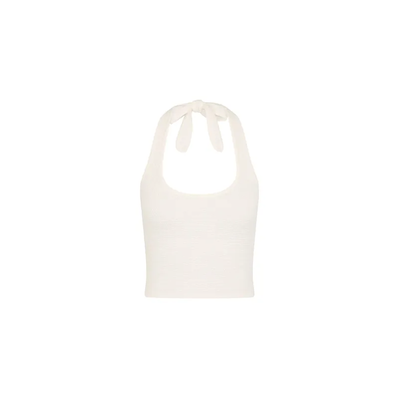 Scoop Knit Halter Tank Top - Whipped White sold by Kulani Kinis