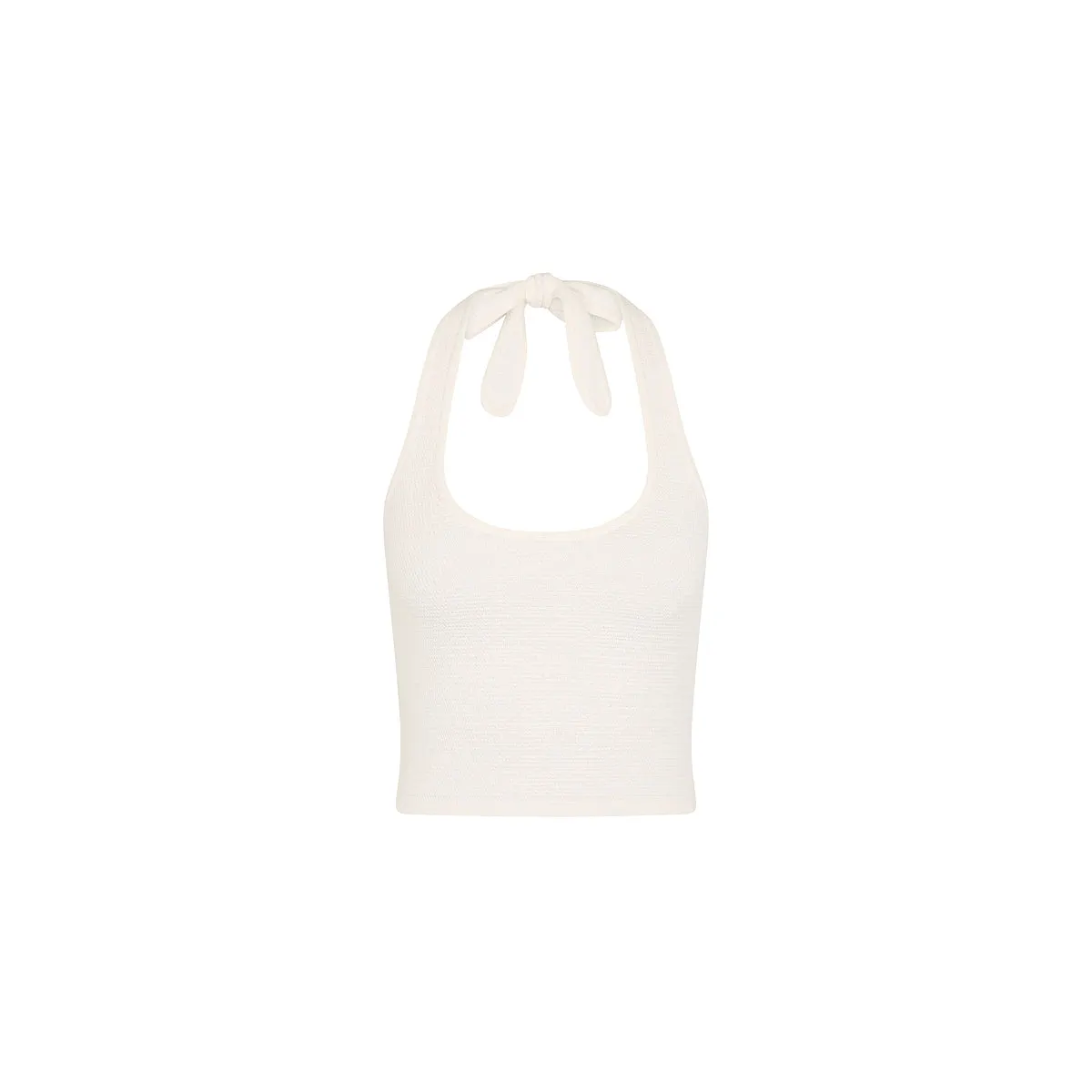 Scoop Knit Halter Tank Top - Whipped White sold by Kulani Kinis