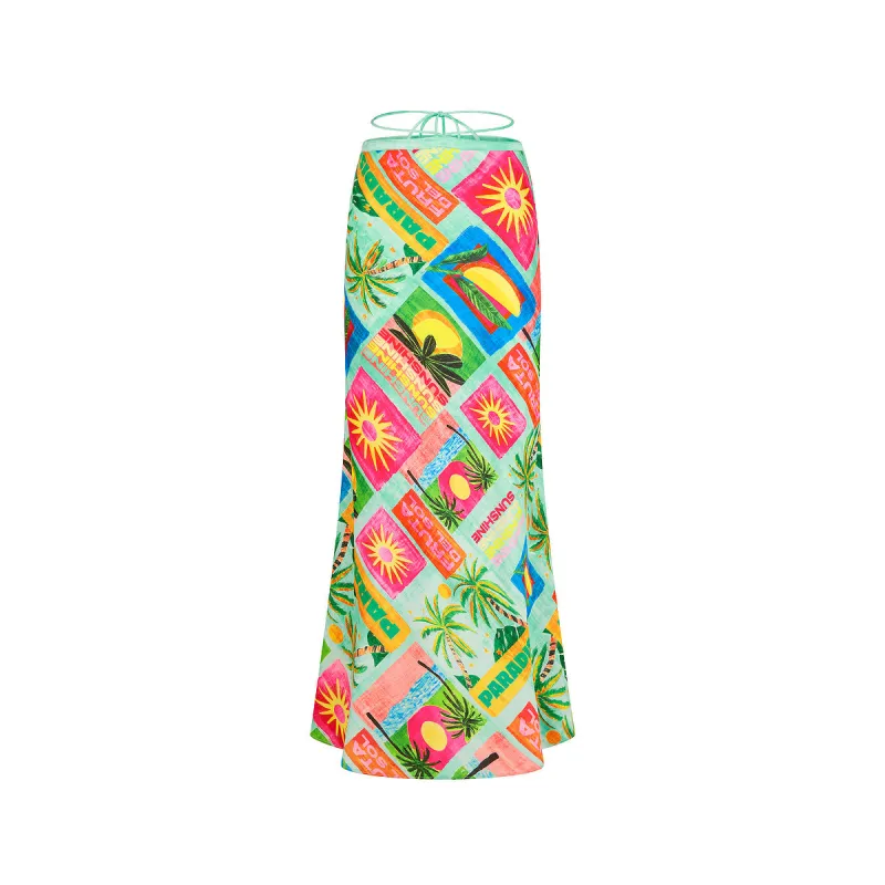Strappy Bias Maxi Skirt - Ocean Honey made by Kulani Kinis